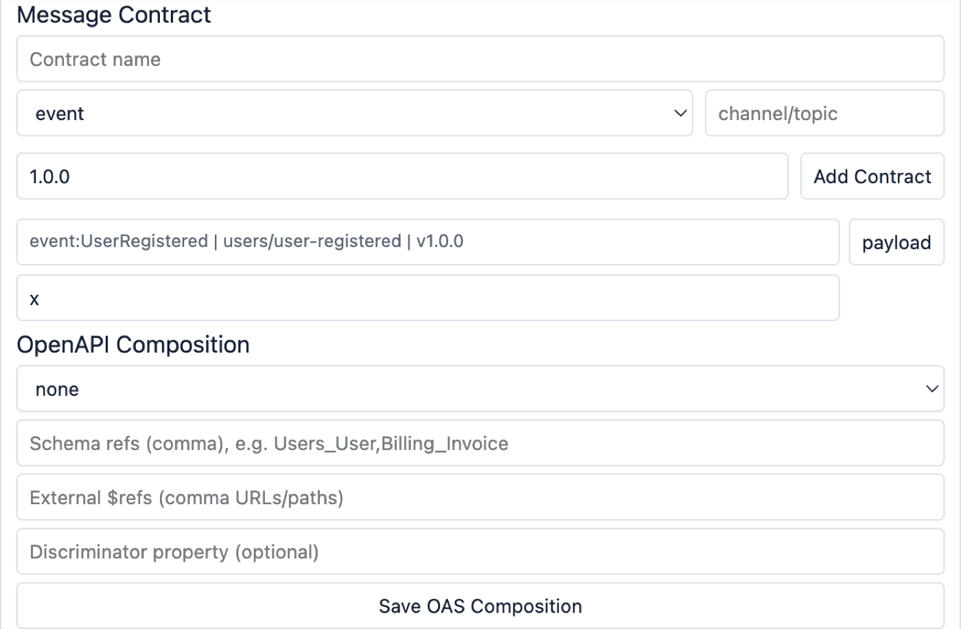 Entity Inspector: contratos de mensagem e os controles de composição OpenAPI